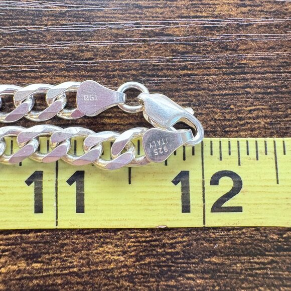VTG Sterling Silver 925 Heavy Curb Link Chain Necklace Size 24" Length - Picture 10 of 12